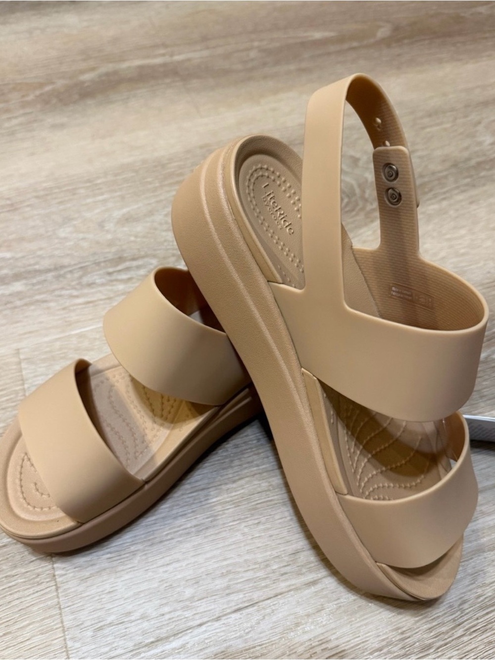 CROCS Women's Tan Platform Slingback Sandal - Picture 5 of 5
